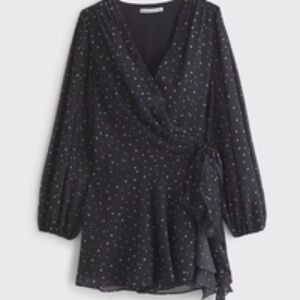 Abercrombie & Fitch Dark Long Sleeve Dress with Dots